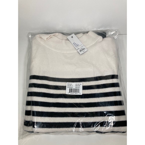 APT 9 Women’s Size M Funnel Neck Pullover Black & White Striped Sweater  NWT - Picture 3 of 3